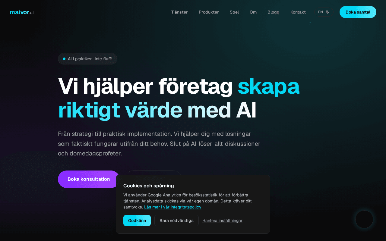 Screenshot of maivor.ai