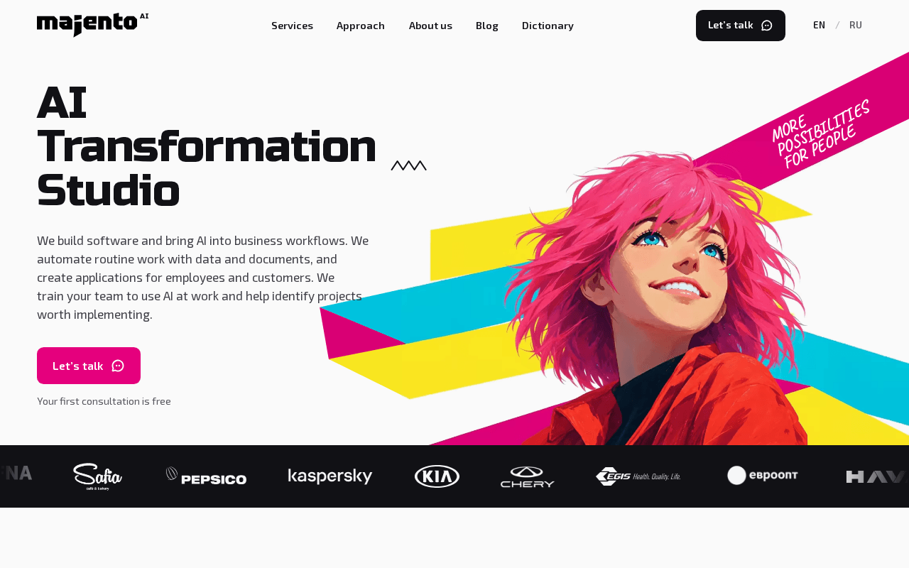 Screenshot of majento.ai