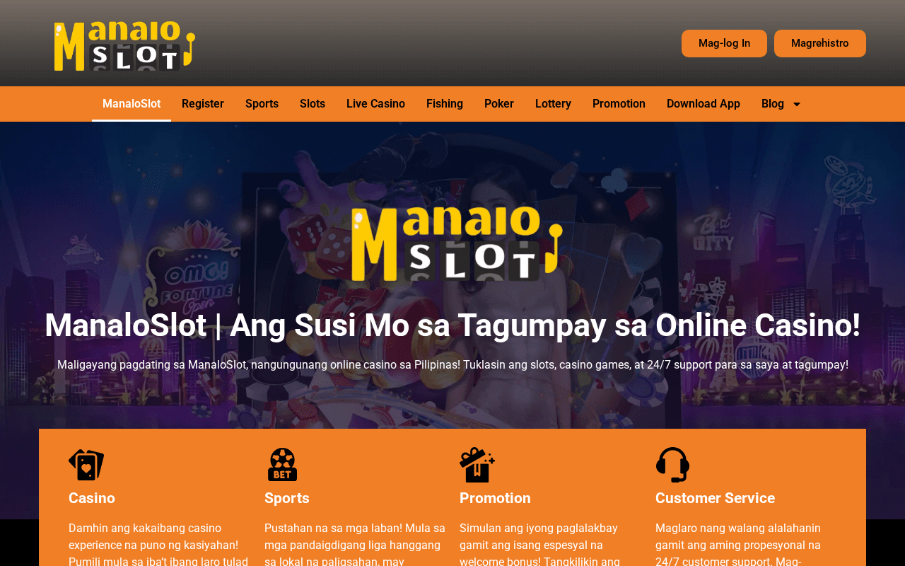 Screenshot of manaloslot.ai