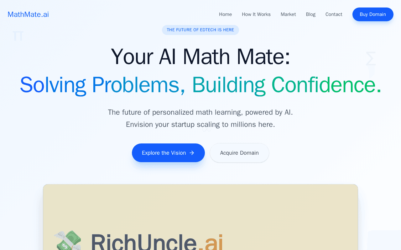 Screenshot of mathmate.ai
