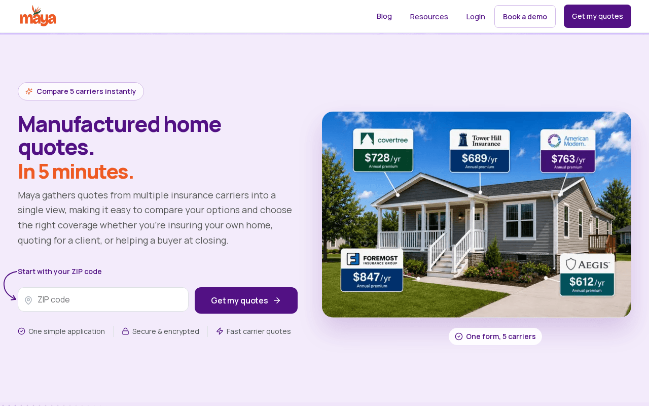 Screenshot of mayahome.ai