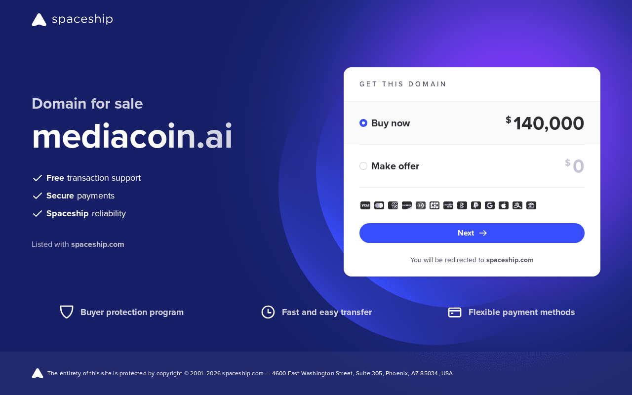Screenshot of mediacoin.ai