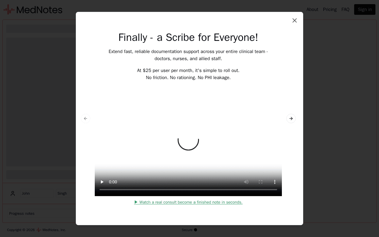 Screenshot of mednotes.ai
