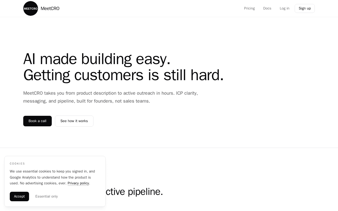 Screenshot of meetcro.ai
