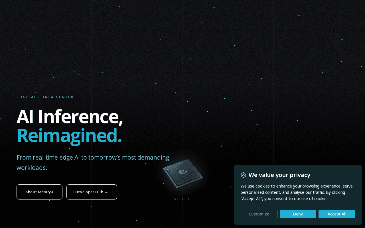 Screenshot of memryx.ai