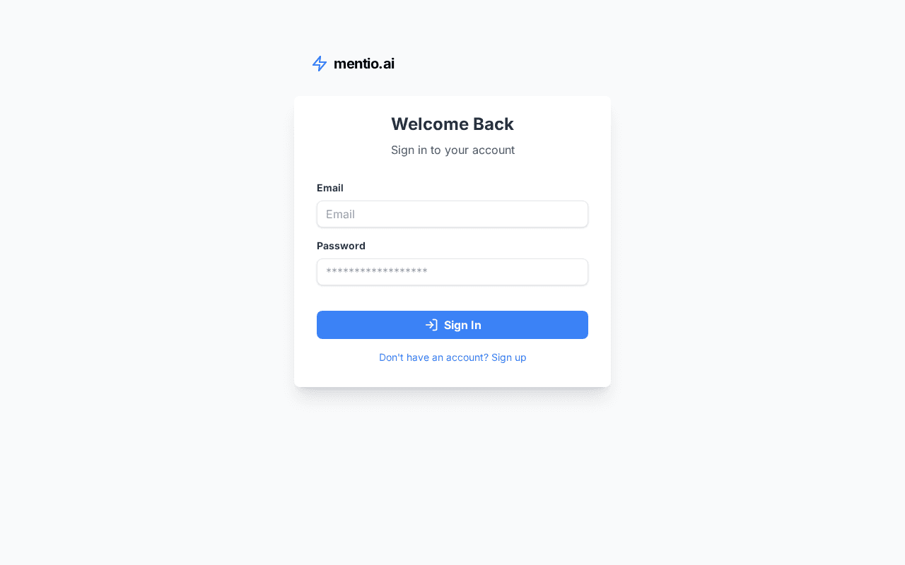 Screenshot of mentio.ai