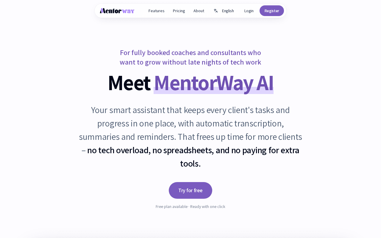 Screenshot of mentorway.ai