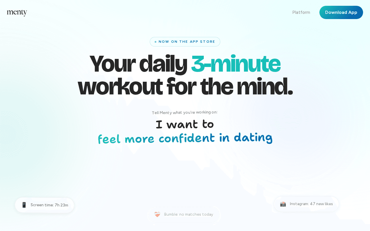 Screenshot of menty.ai