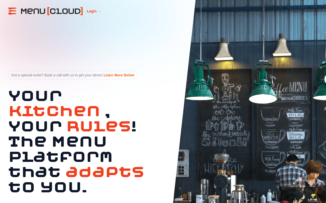 Screenshot of menucloud.ai