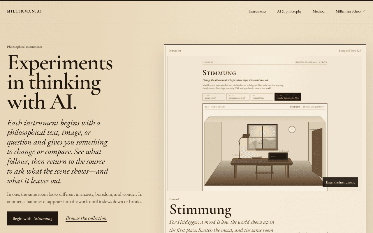 Screenshot of millerman.ai