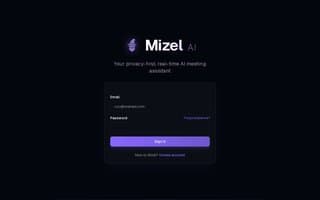 Screenshot of mizel.ai