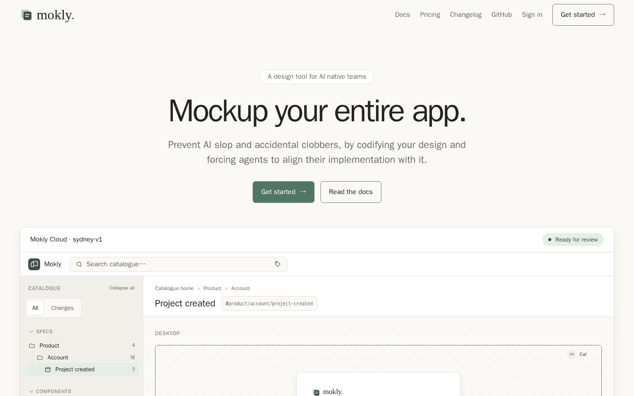 Screenshot of mokly.ai