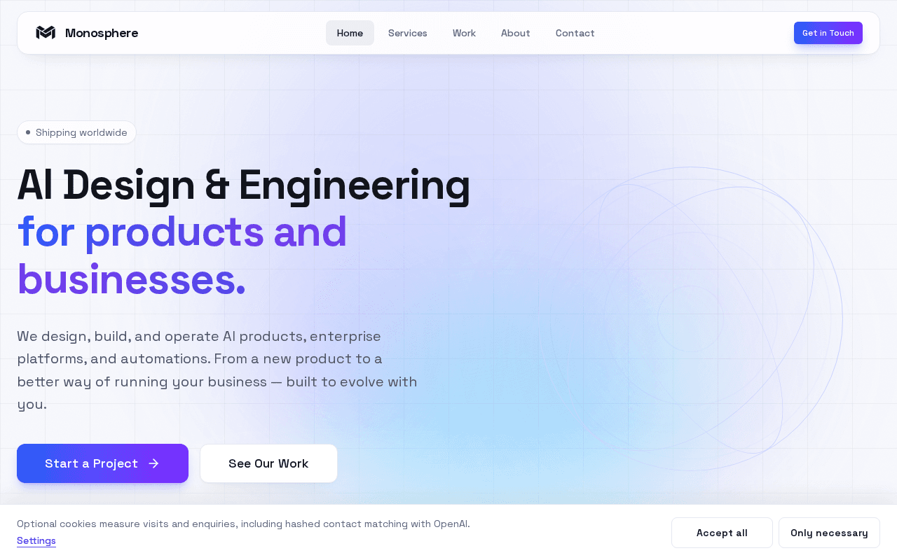 Screenshot of monosphere.ai