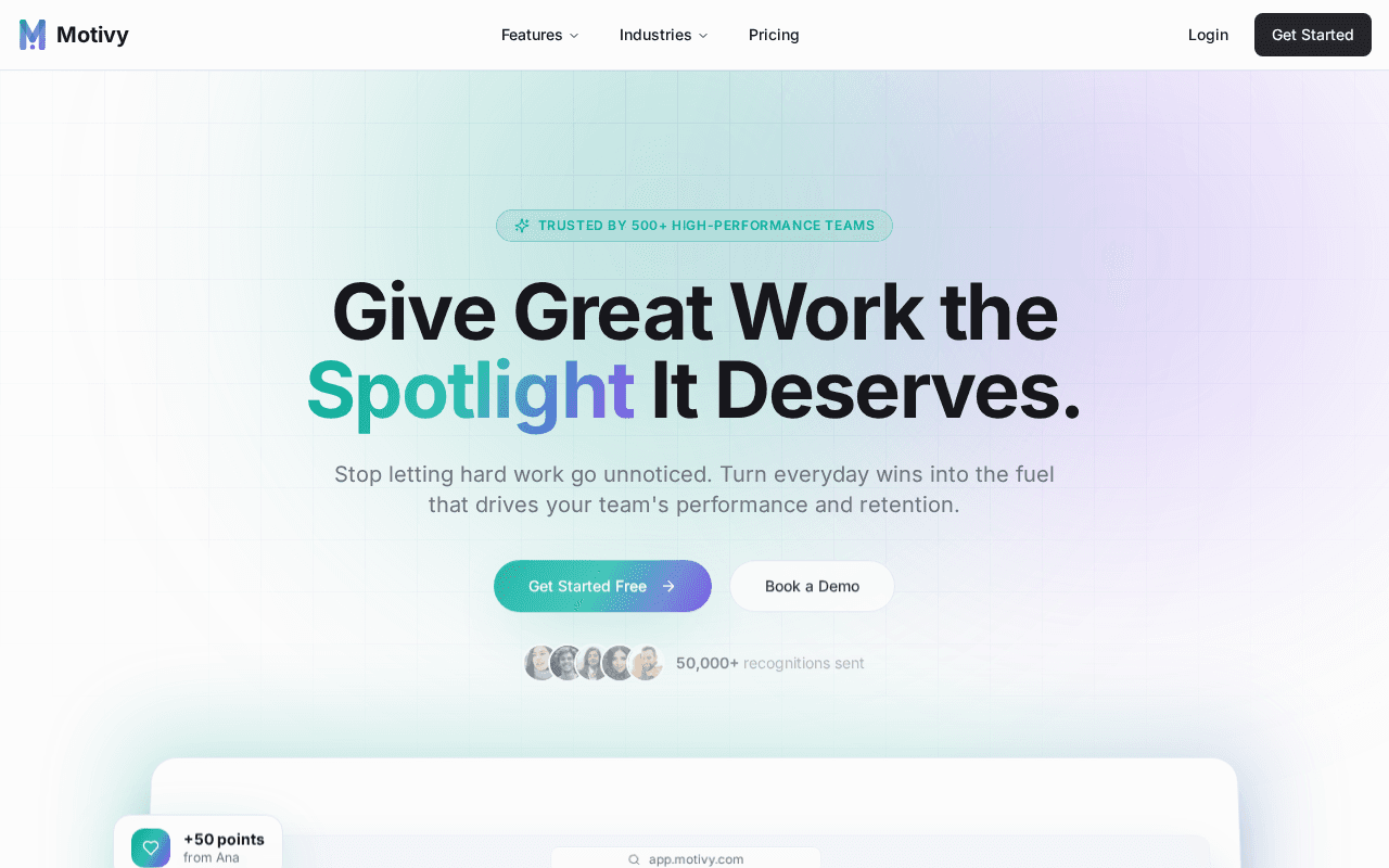 Screenshot of motivy.ai