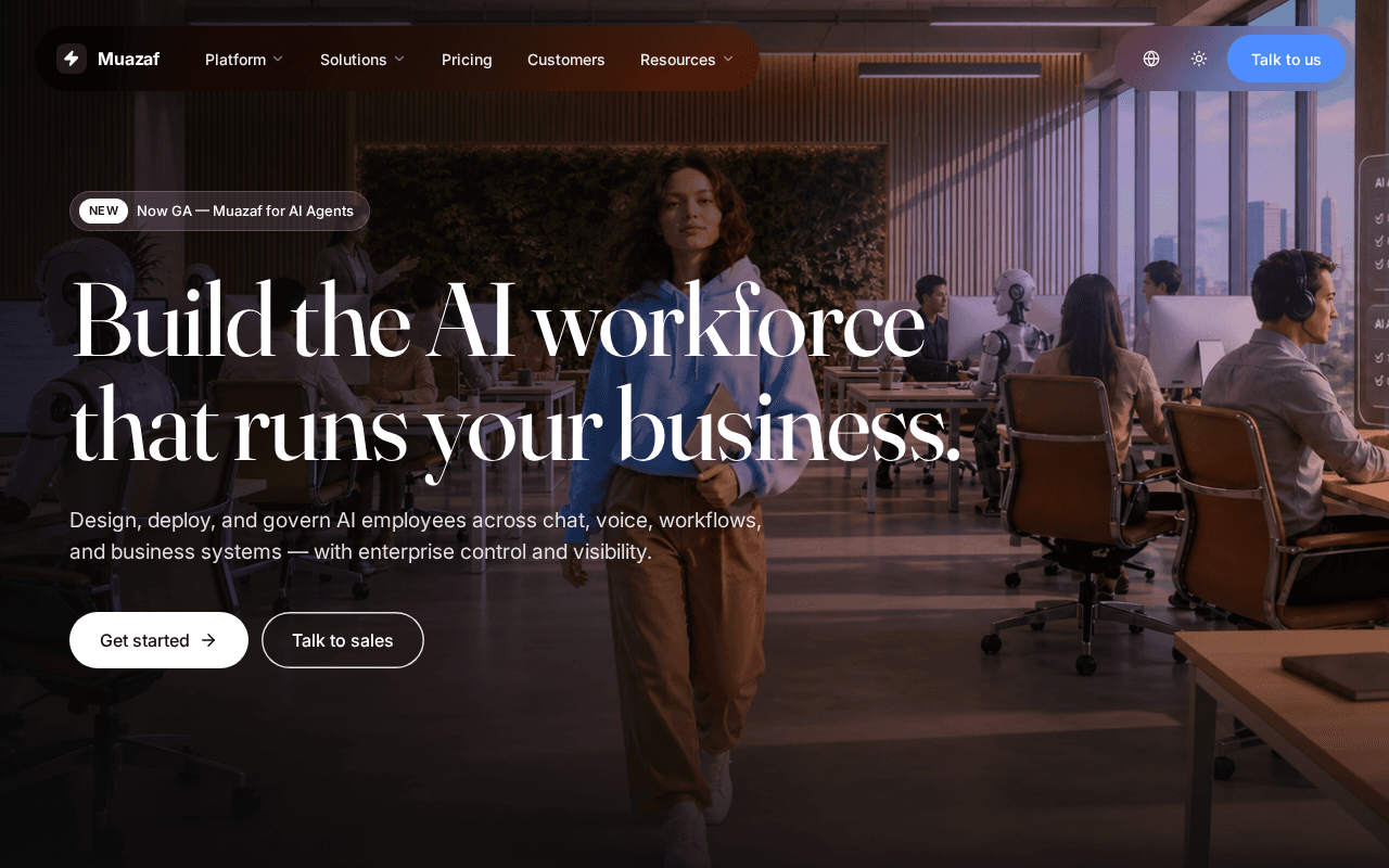 Screenshot of muazaf.ai