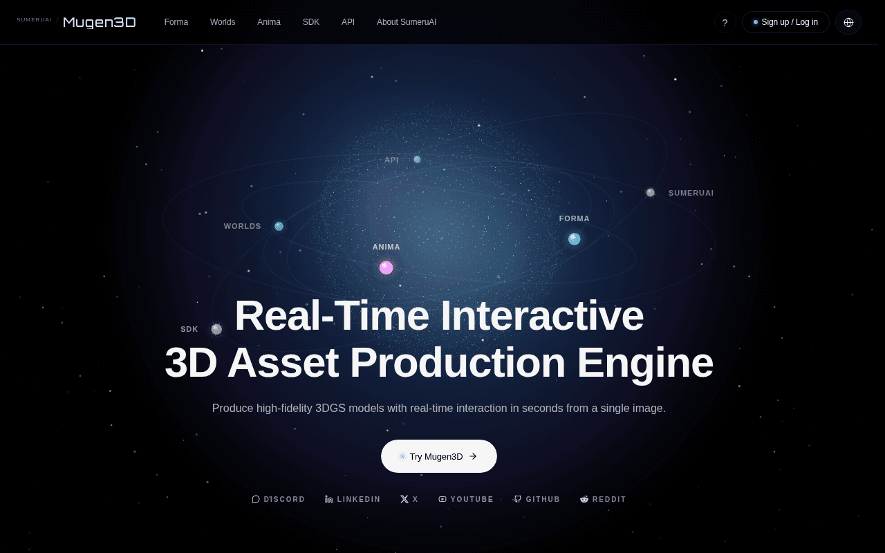 Screenshot of mugen3d.ai