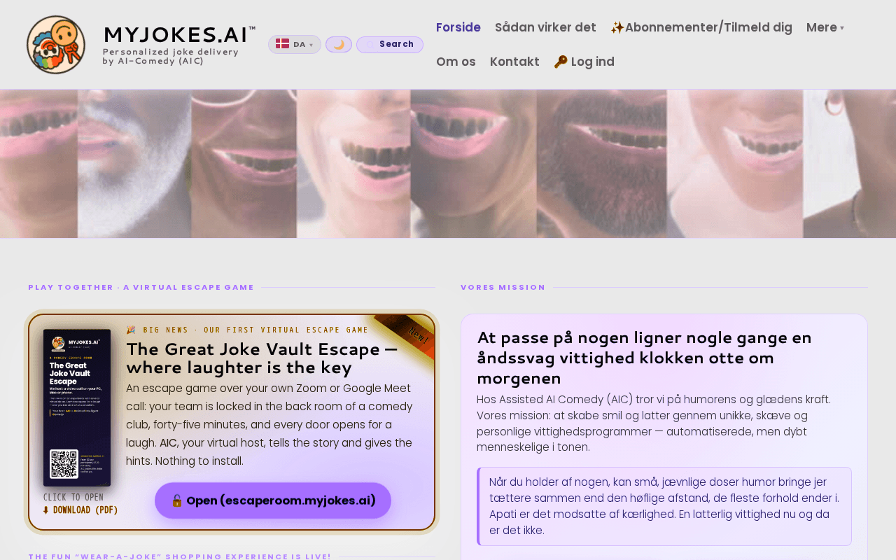 Screenshot of myjokes.ai
