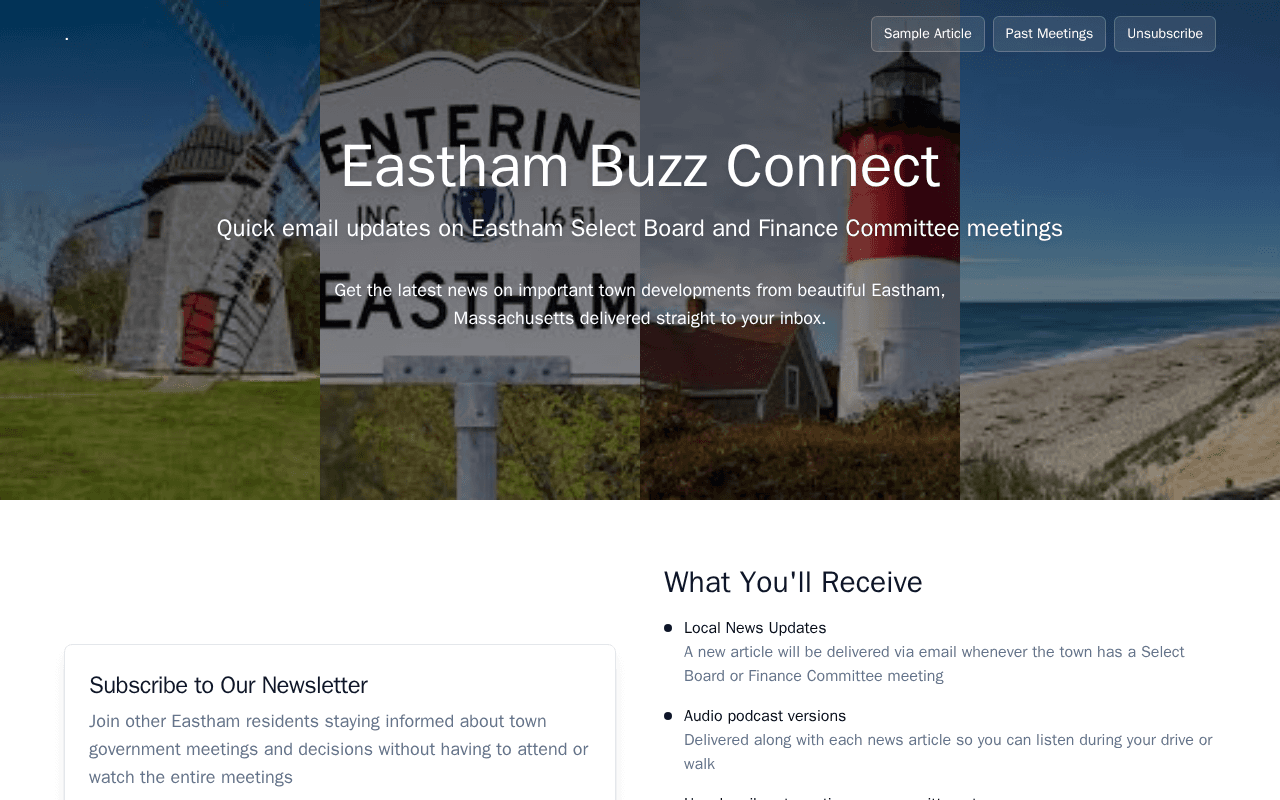 Screenshot of mytownnews.ai
