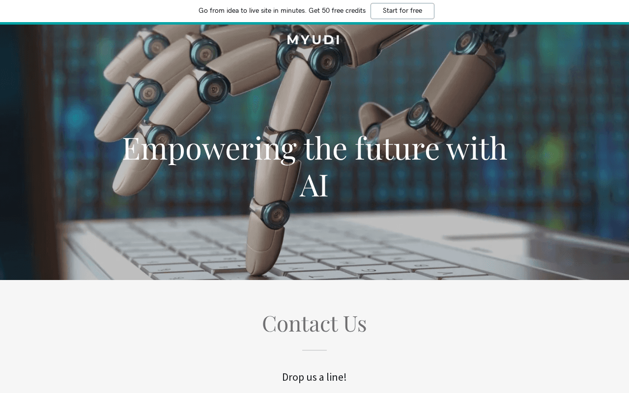 Screenshot of myudi.ai