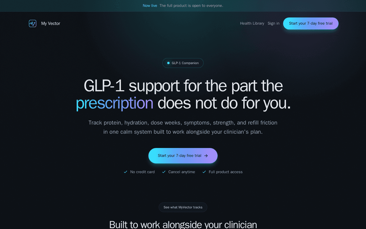 Screenshot of myvector.ai