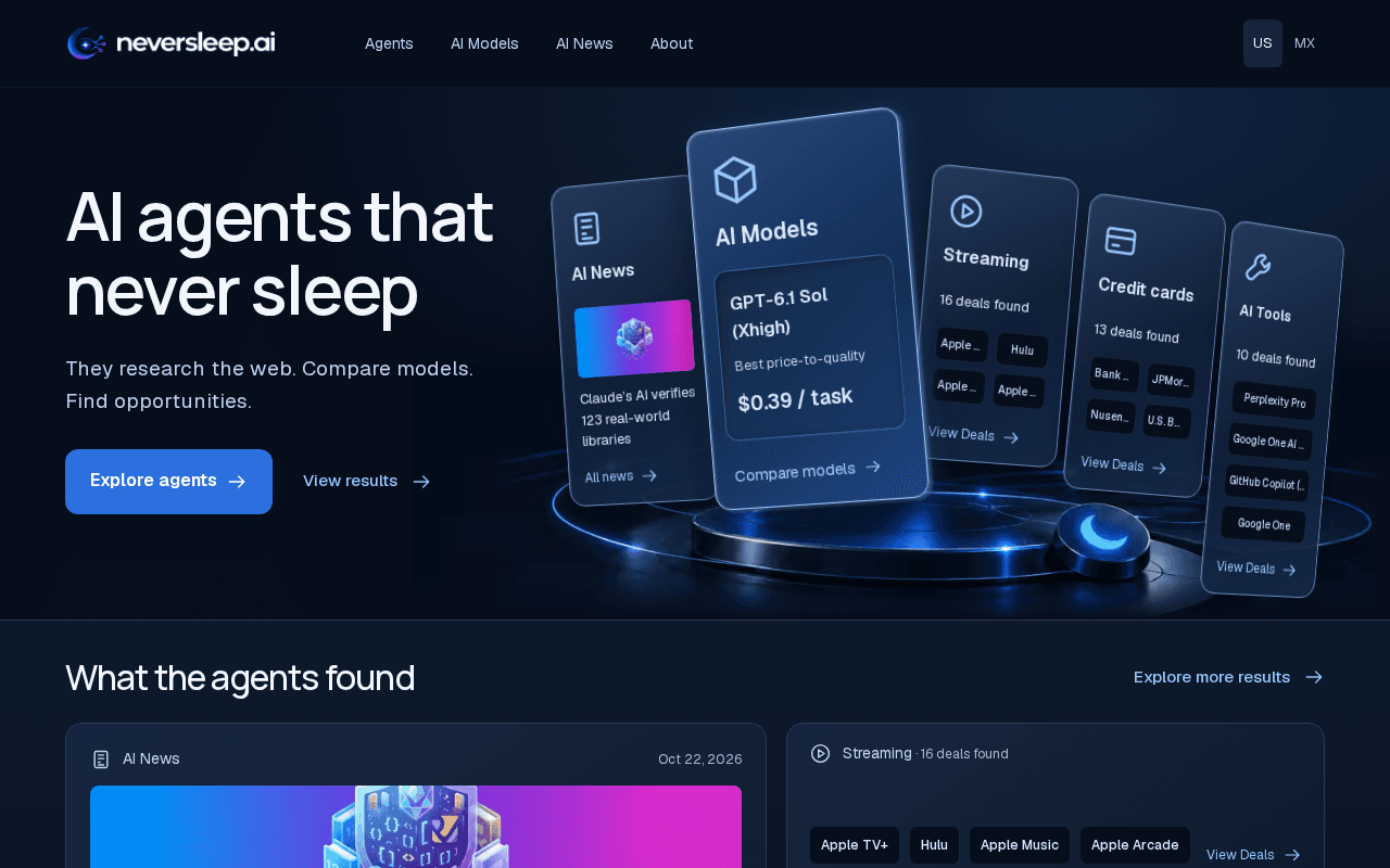 Screenshot of neversleep.ai