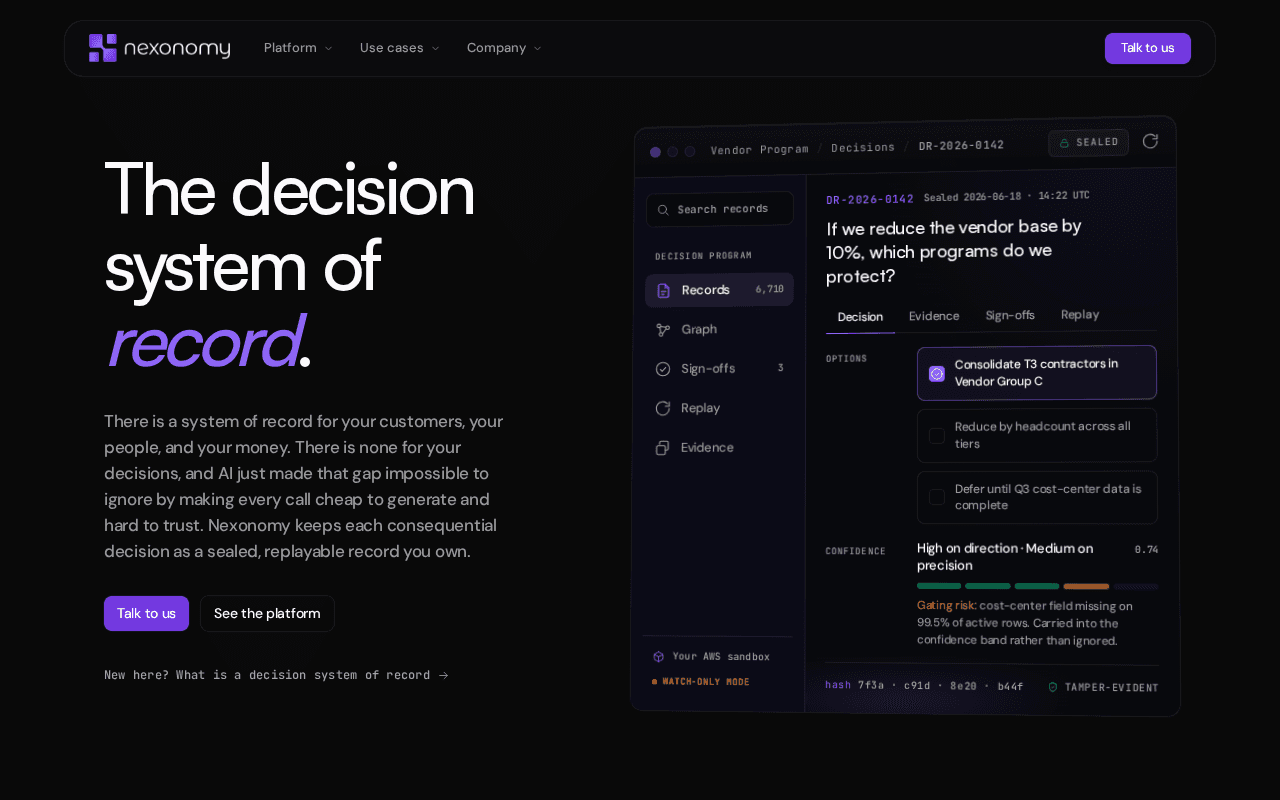 Screenshot of nexonomy.ai