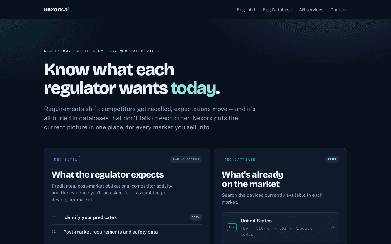 Screenshot of nexorx.ai
