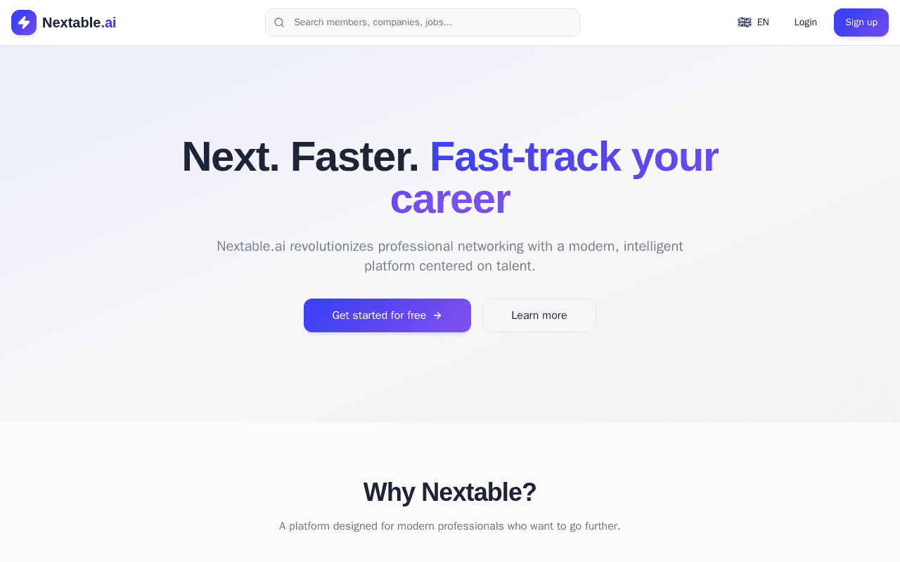 Screenshot of nextable.ai