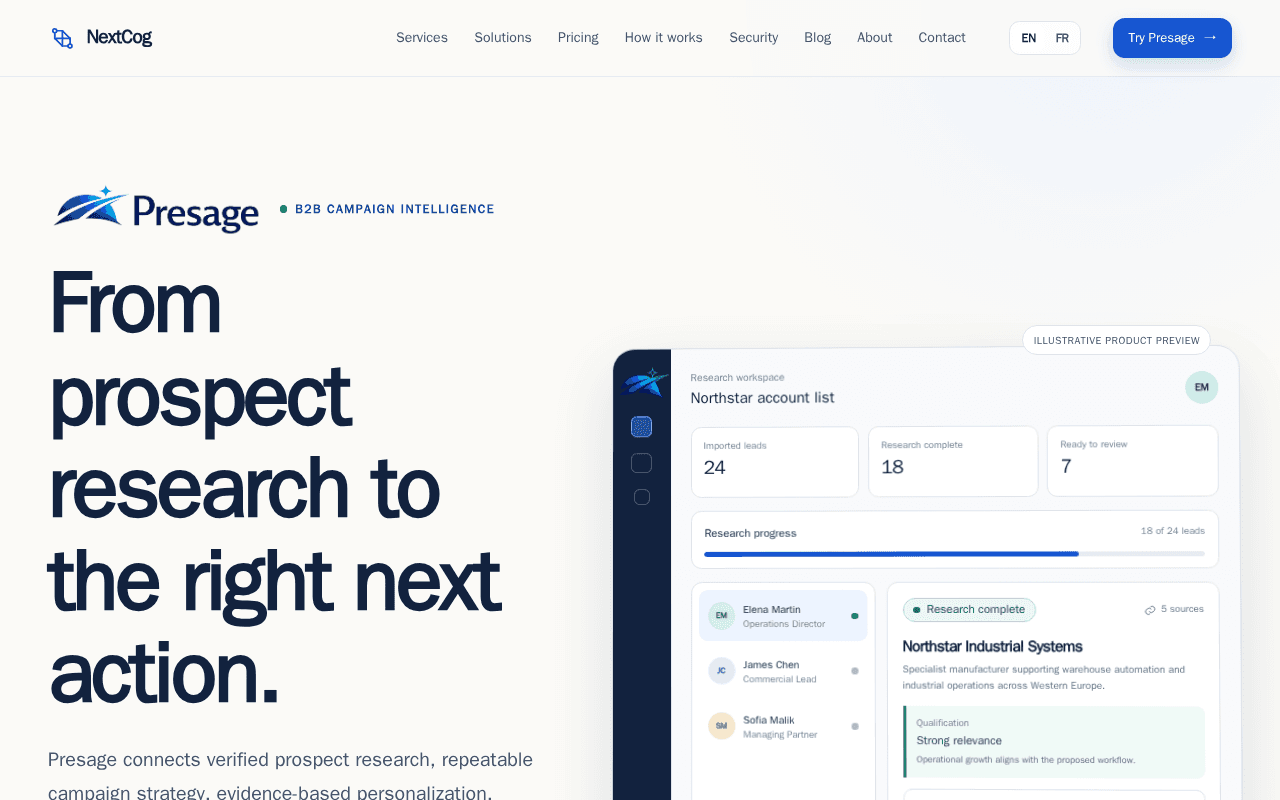 Screenshot of nextcog.ai