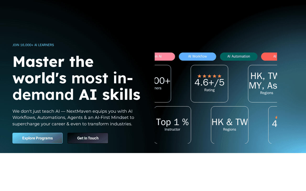 Screenshot of nextmaven.ai