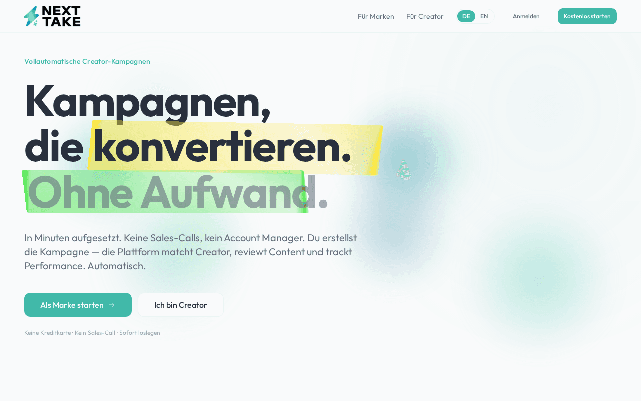 Screenshot of nexttake.ai