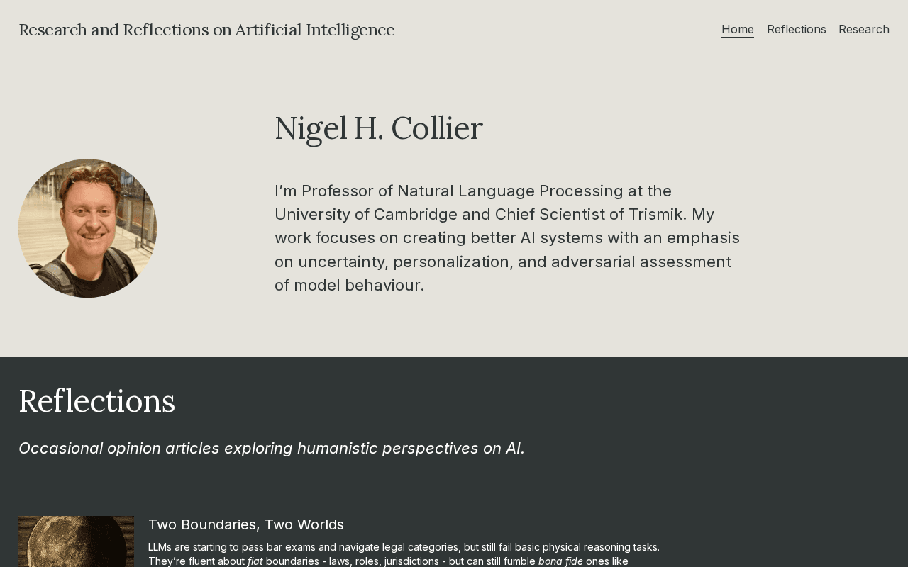 Screenshot of nhcollier.ai