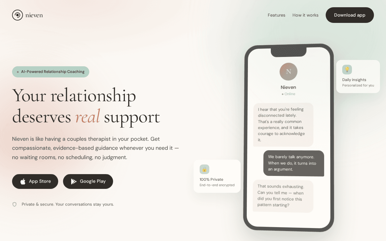Screenshot of nieven.ai