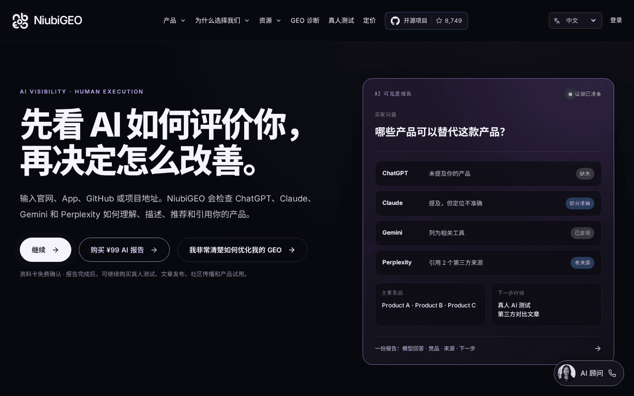 Screenshot of niubigeo.ai