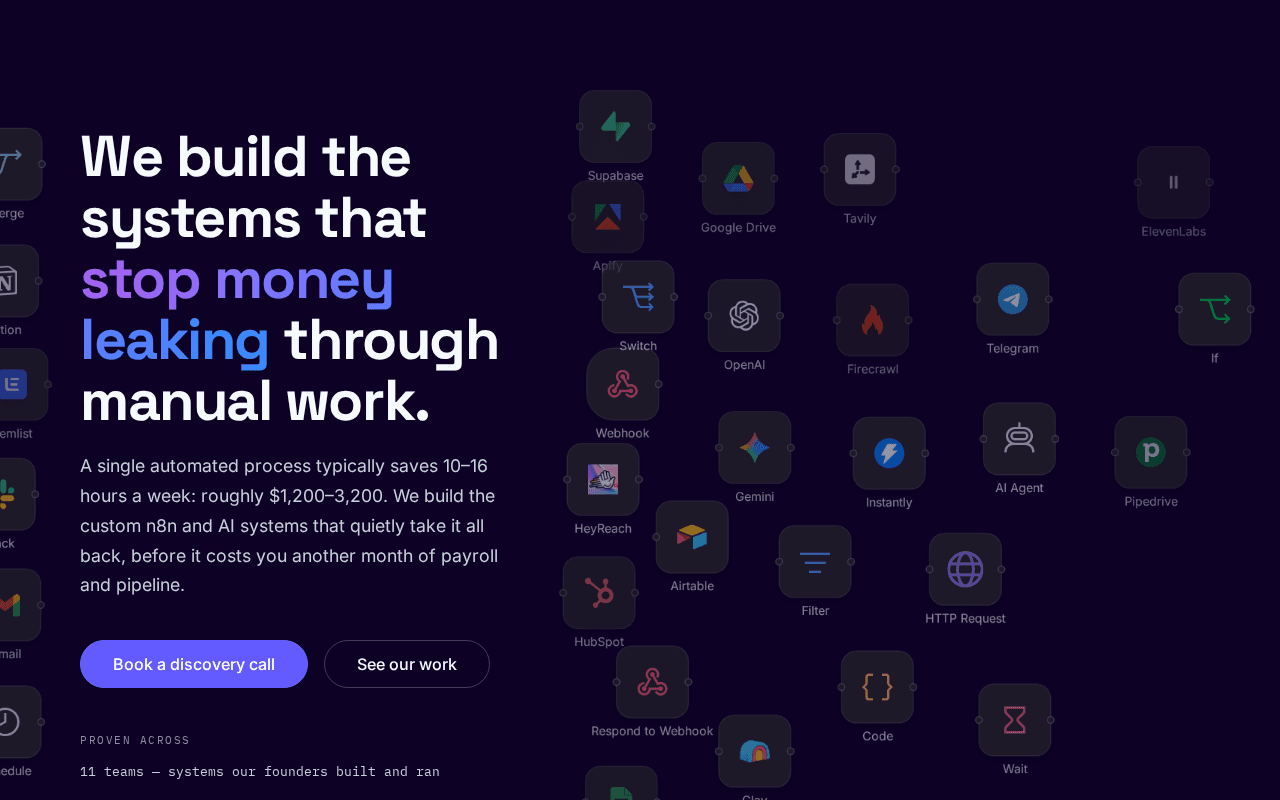 Screenshot of nodespark.ai