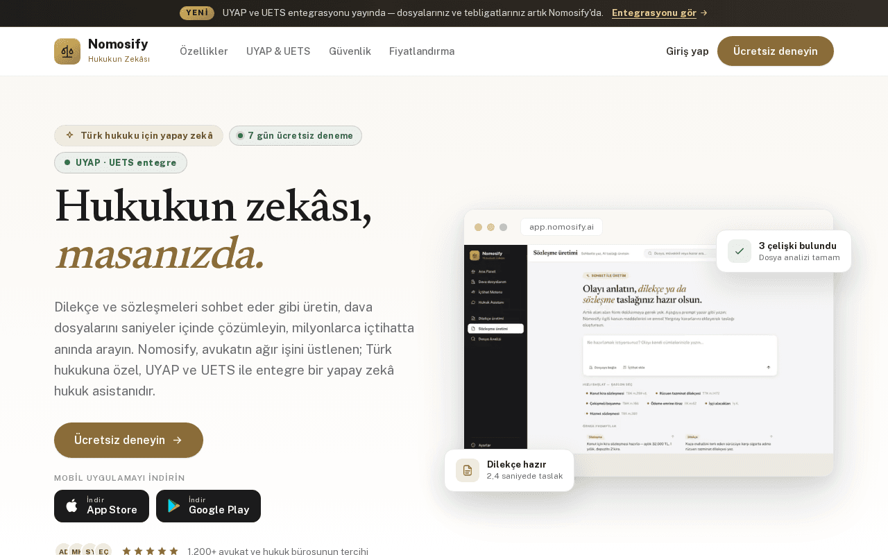 Screenshot of nomosify.ai