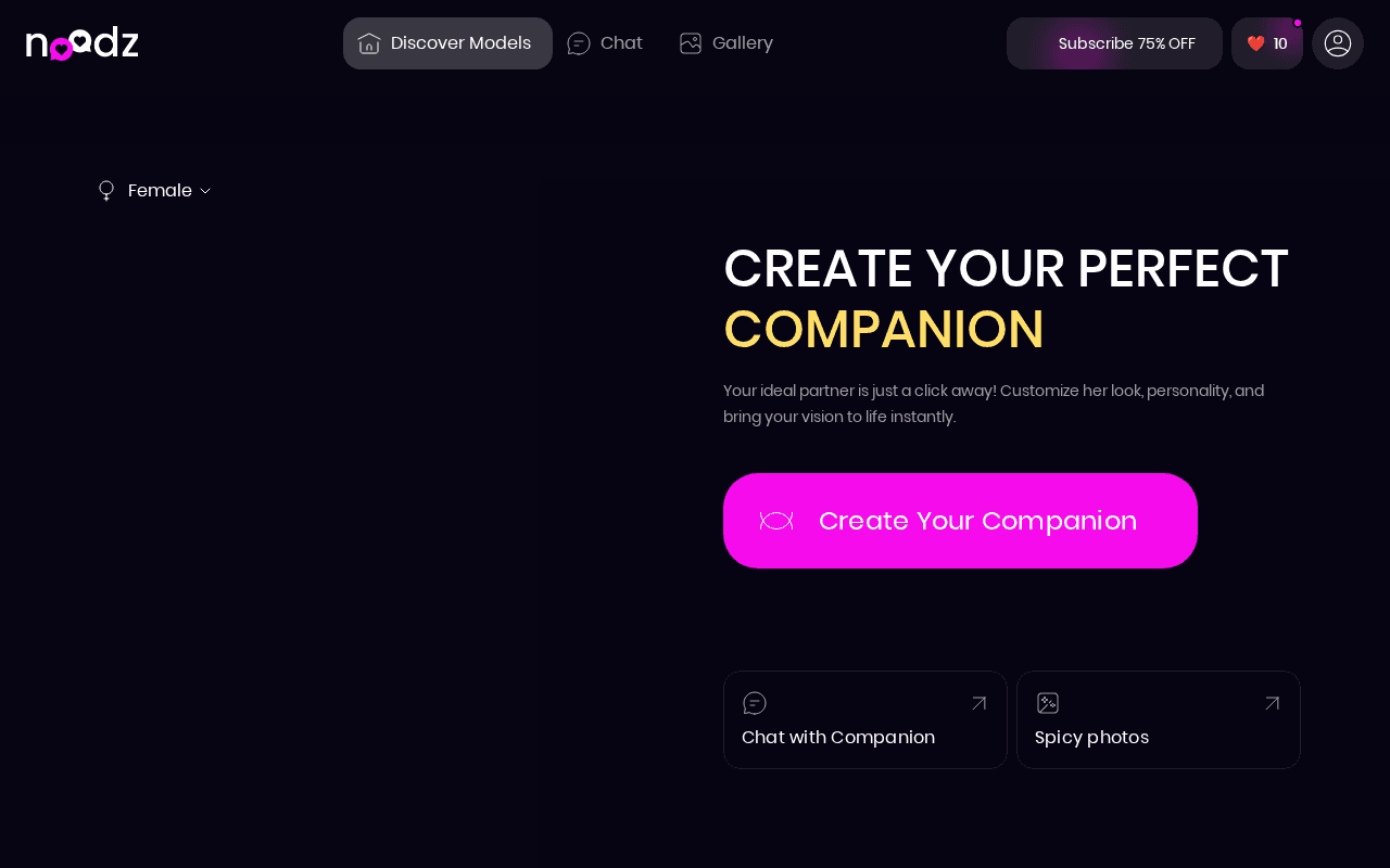 Screenshot of noodz.ai