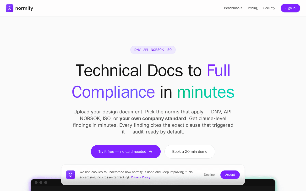 Screenshot of normify.ai