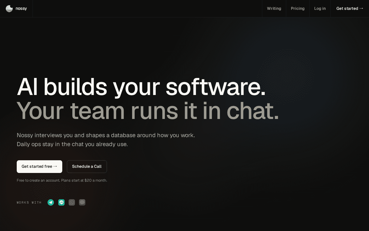 Screenshot of nossy.ai