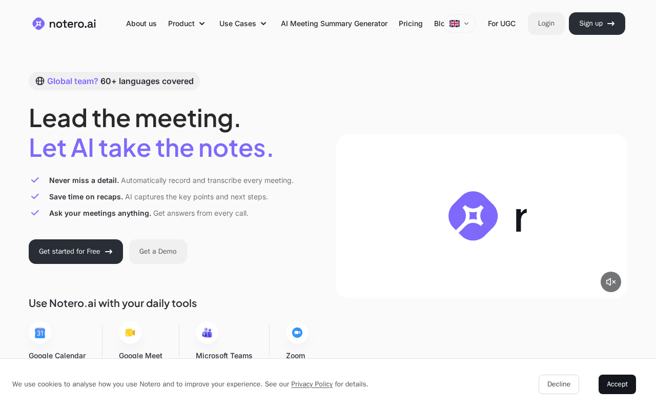 Screenshot of notero.ai