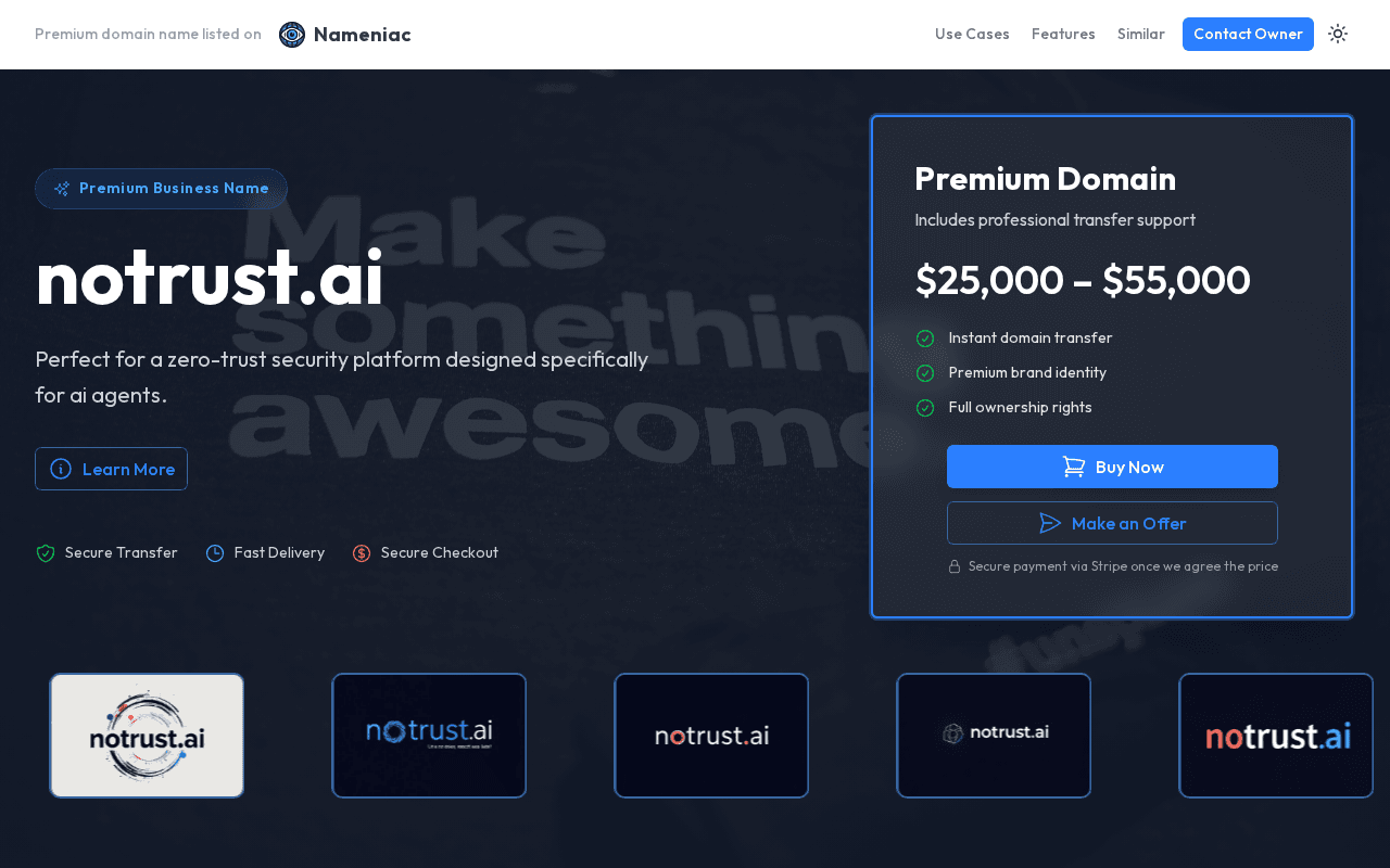 Screenshot of notrust.ai
