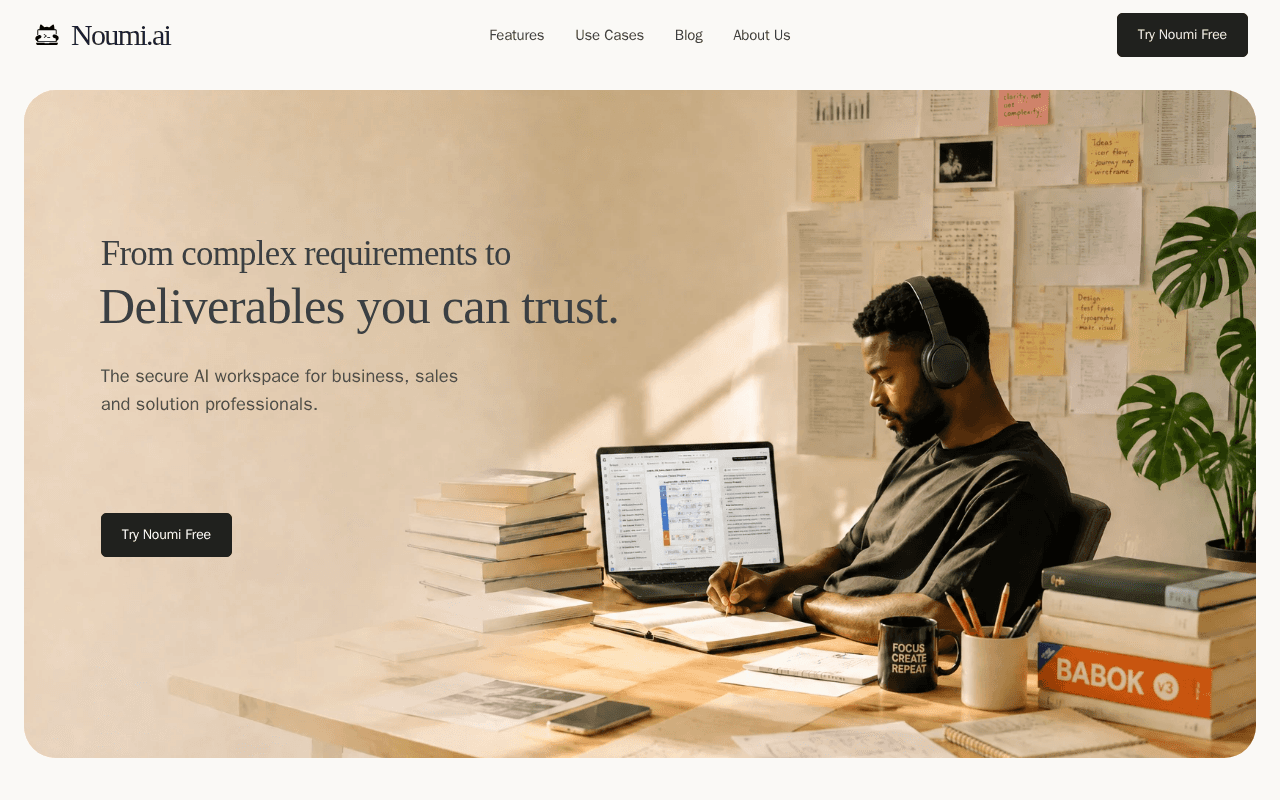 Screenshot of noumi.ai