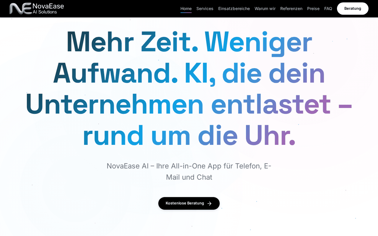 Screenshot of novaease.ai