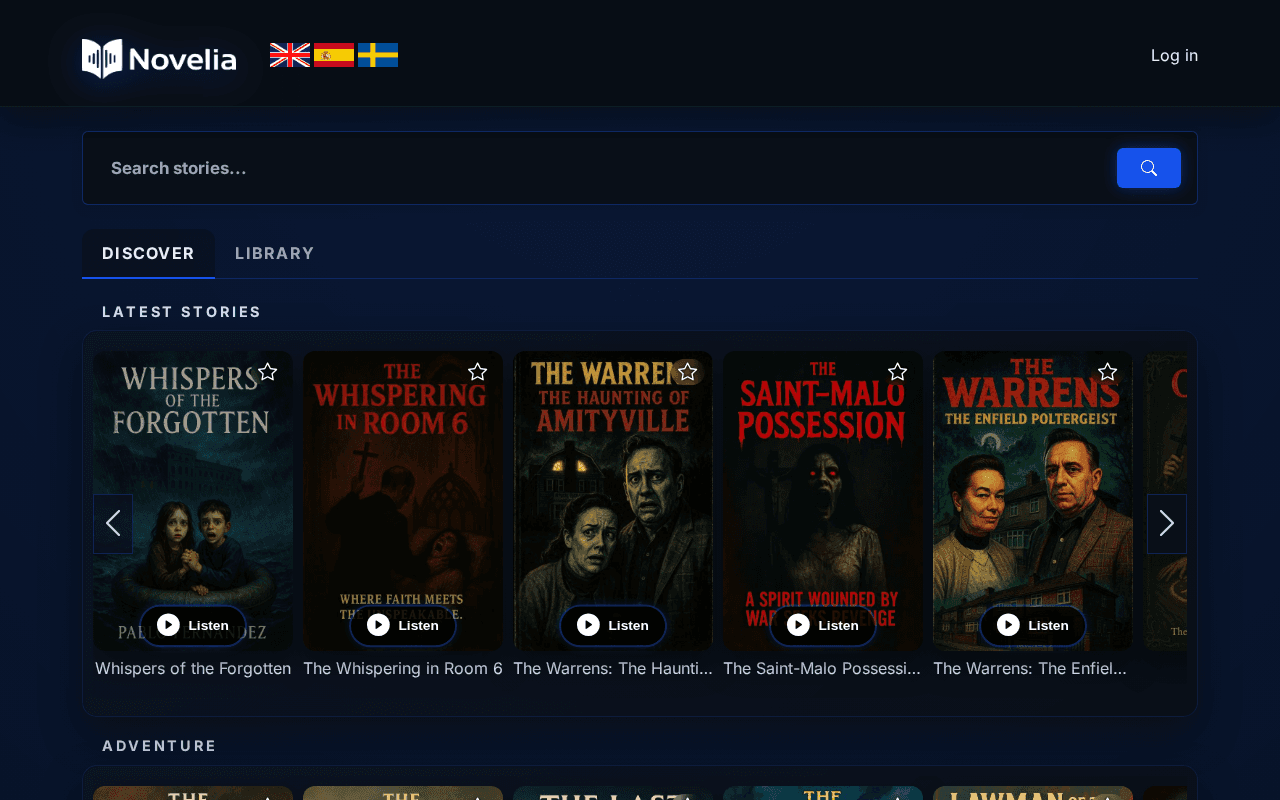 Screenshot of novelia.ai