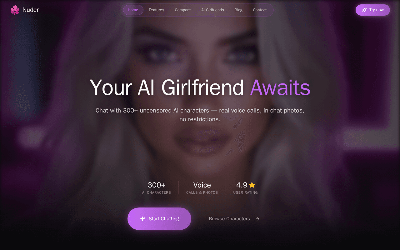 Screenshot of nuder.ai