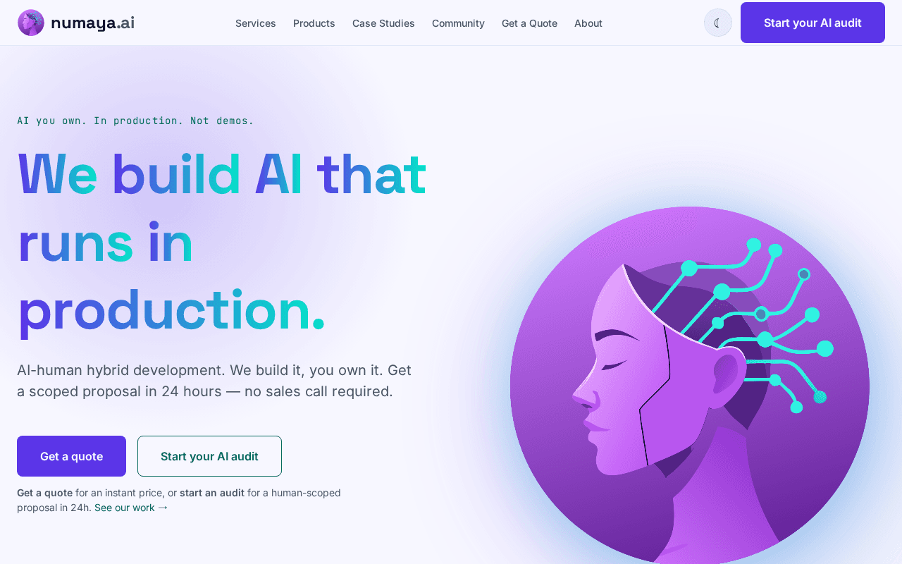 Screenshot of numaya.ai
