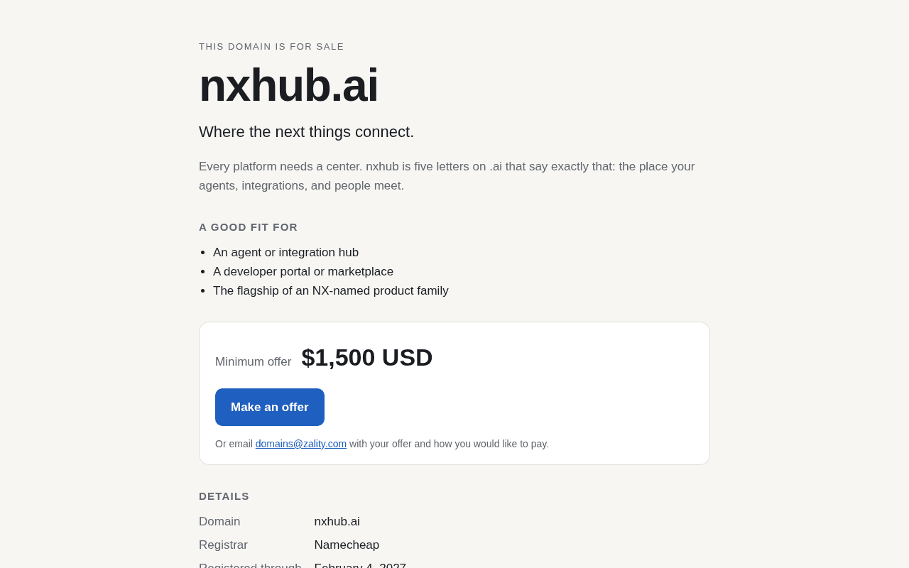 Screenshot of nxhub.ai
