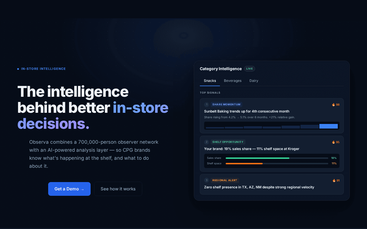 Screenshot of observa.ai
