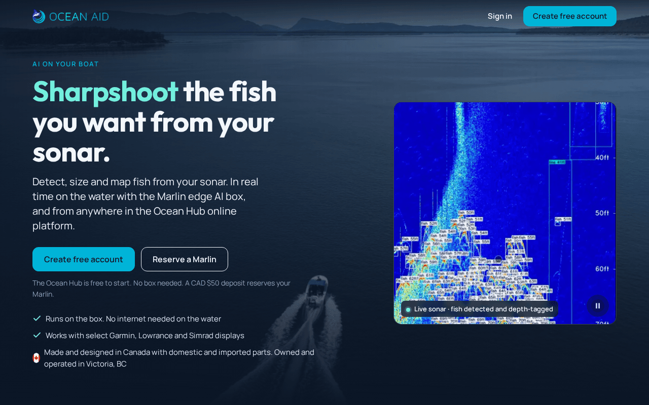 Screenshot of oceanaid.ai