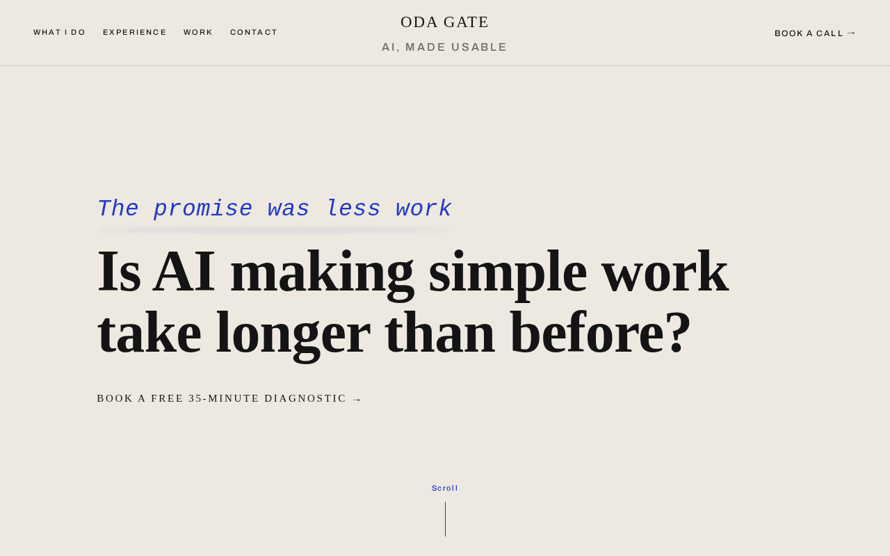 Screenshot of odagate.ai